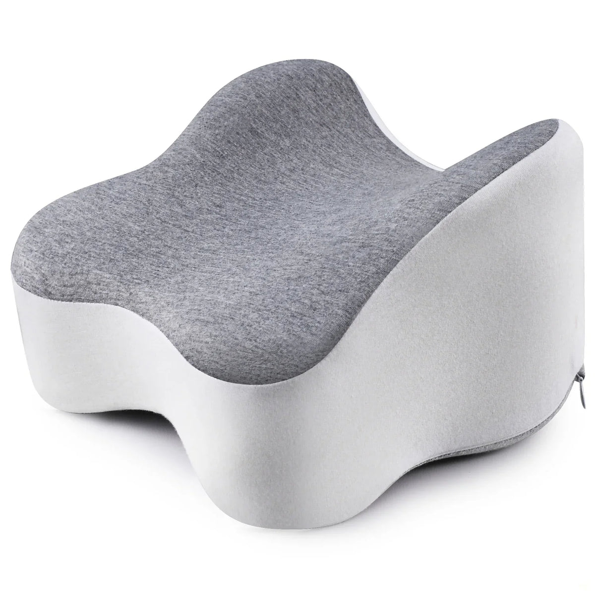 Gray contoured knee pillow for home comfort